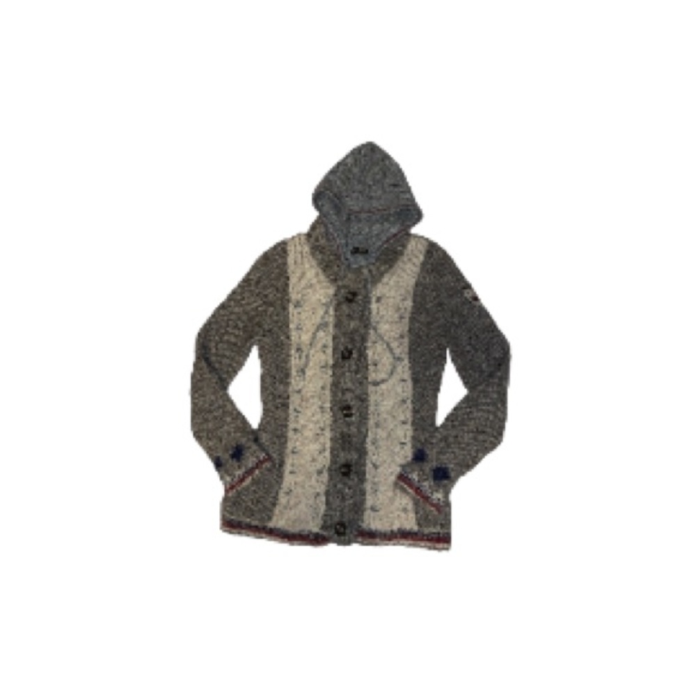 Napapijri Geographics Wool and Alpaca Hooded Cardigan - Women’s Size Small